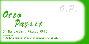 otto pazsit business card
